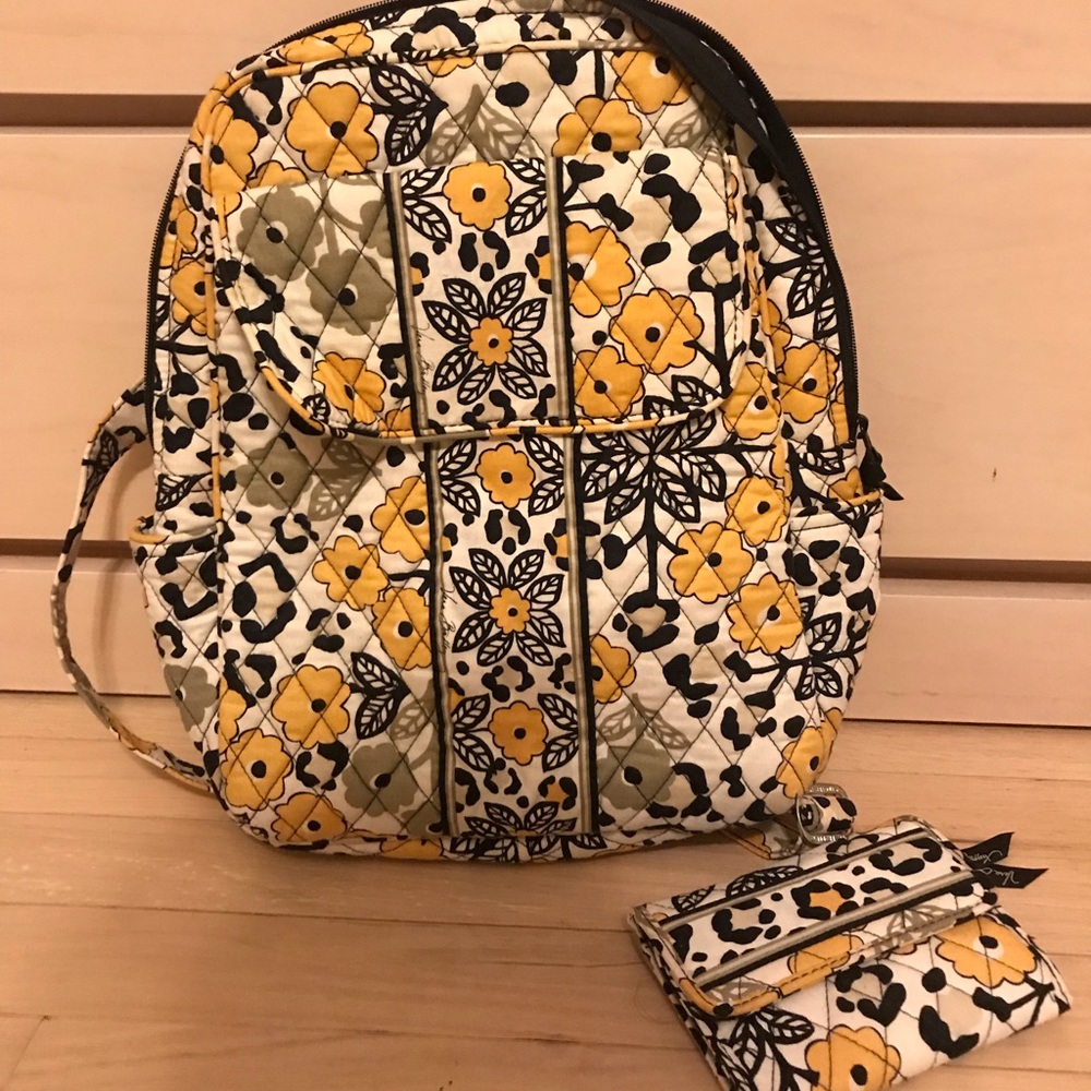 Small backpack and matching wallet